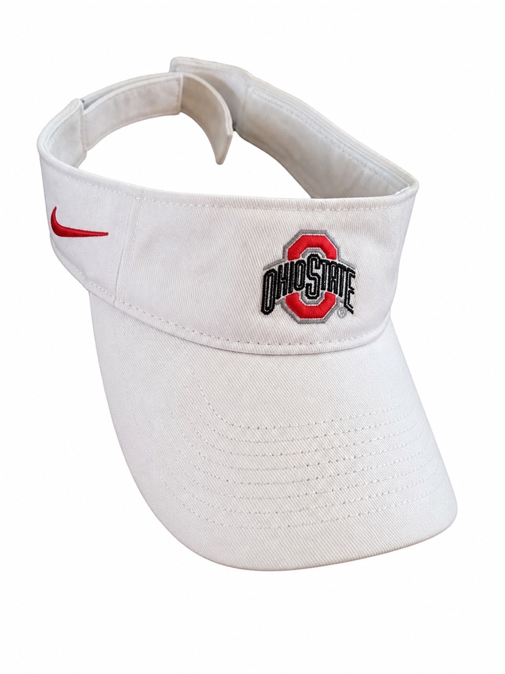 Nike White Visor with Red and Black Team Patch